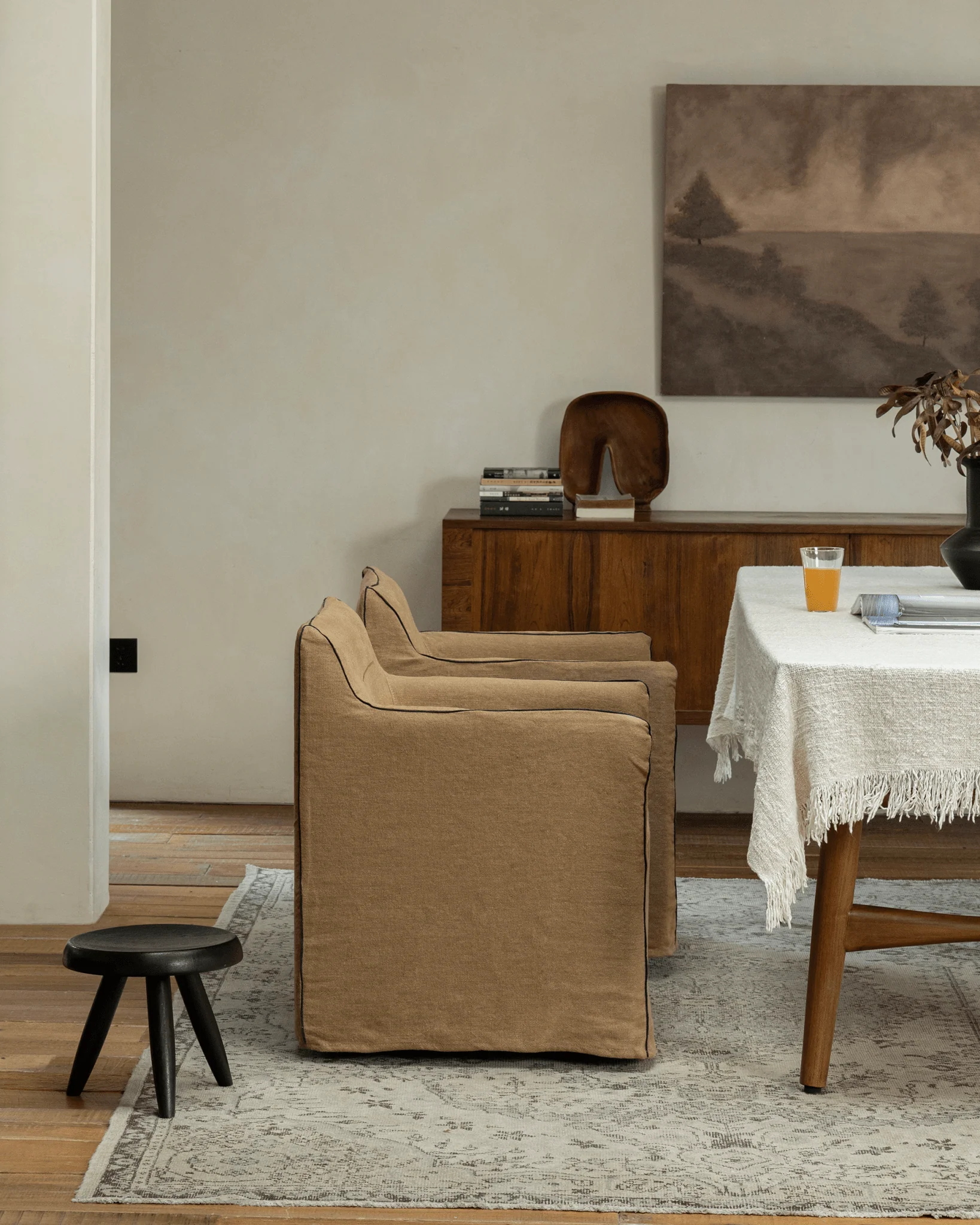 Ducy Linen Slipcover Chair - Image 3