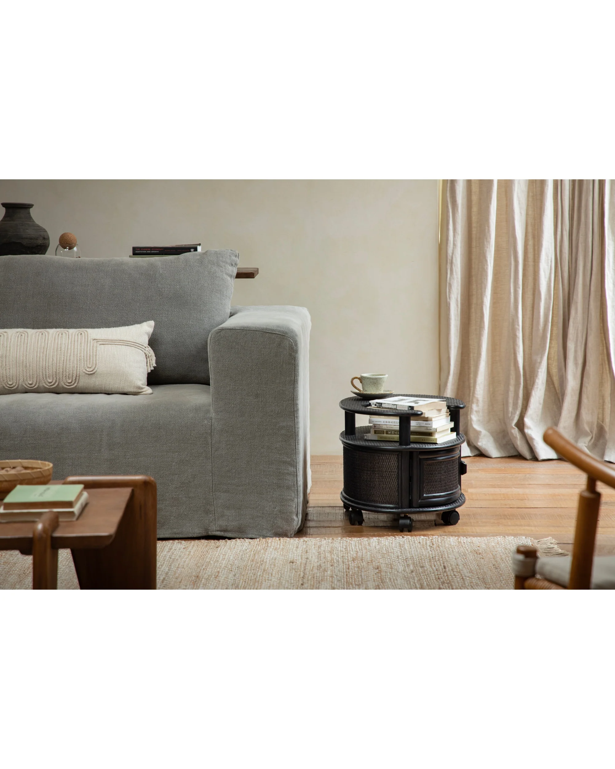 Noa Rattan Wheeled Table - Image 10