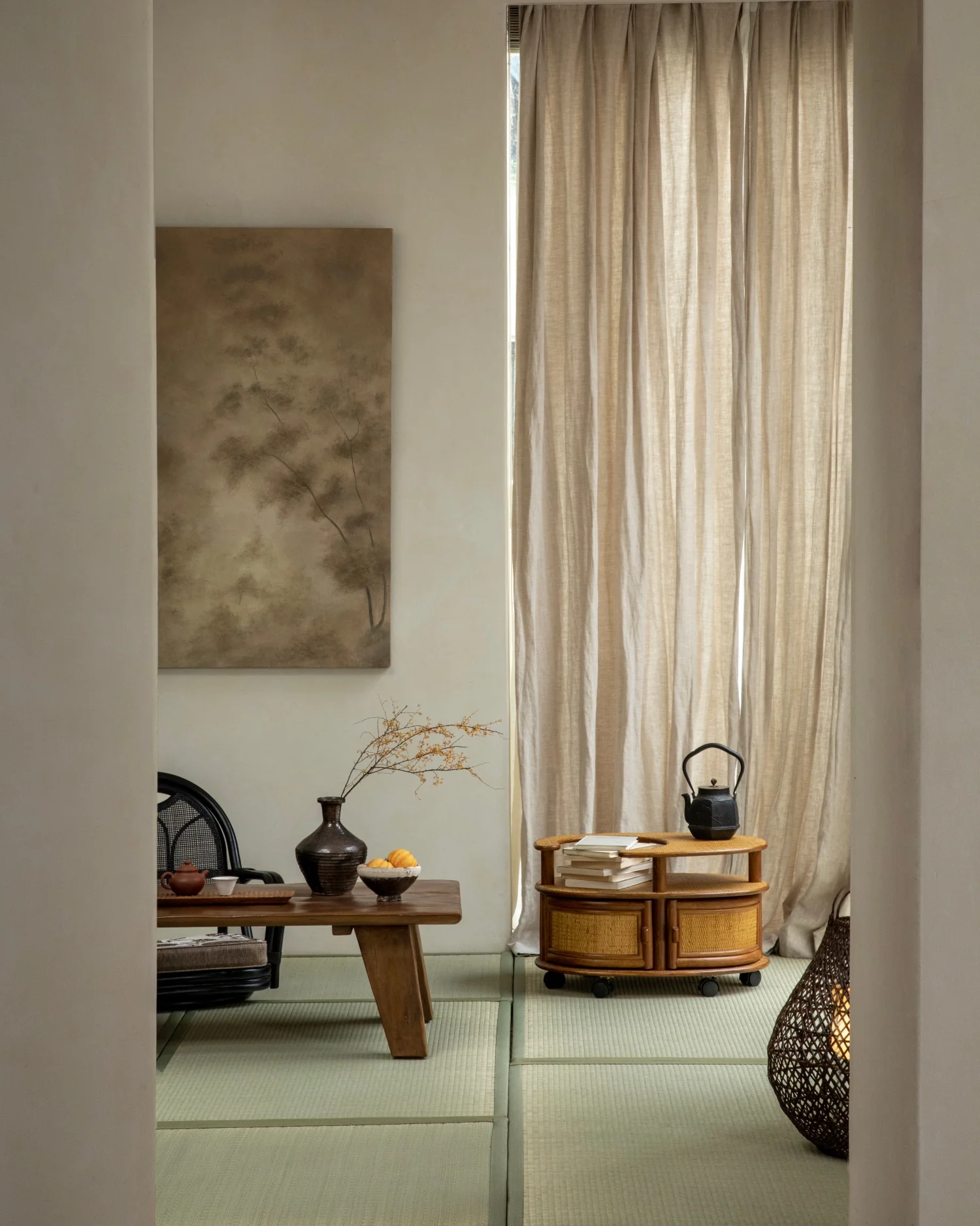 Noa Rattan Wheeled Table - Image 18