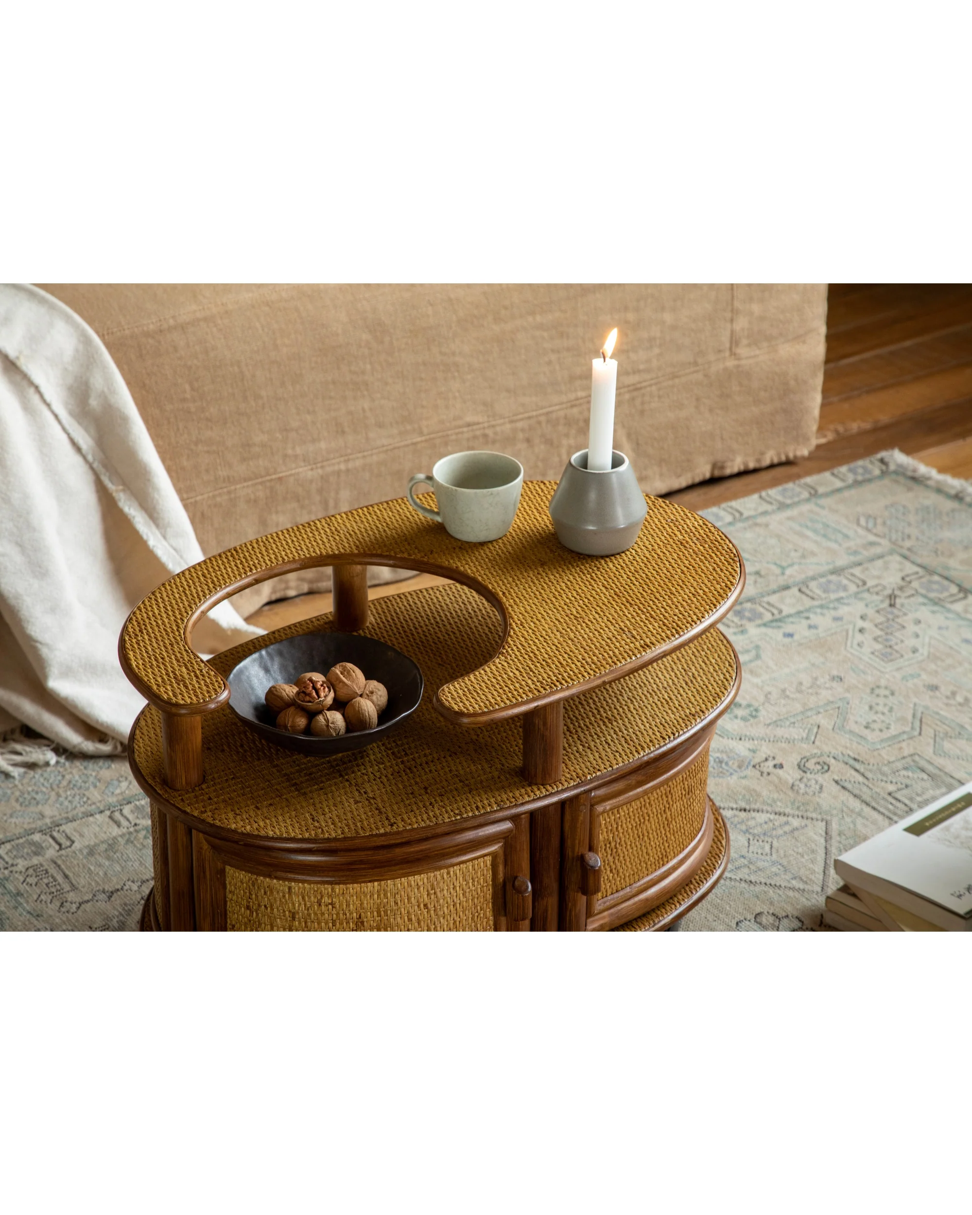 Noa Rattan Wheeled Table - Image 20