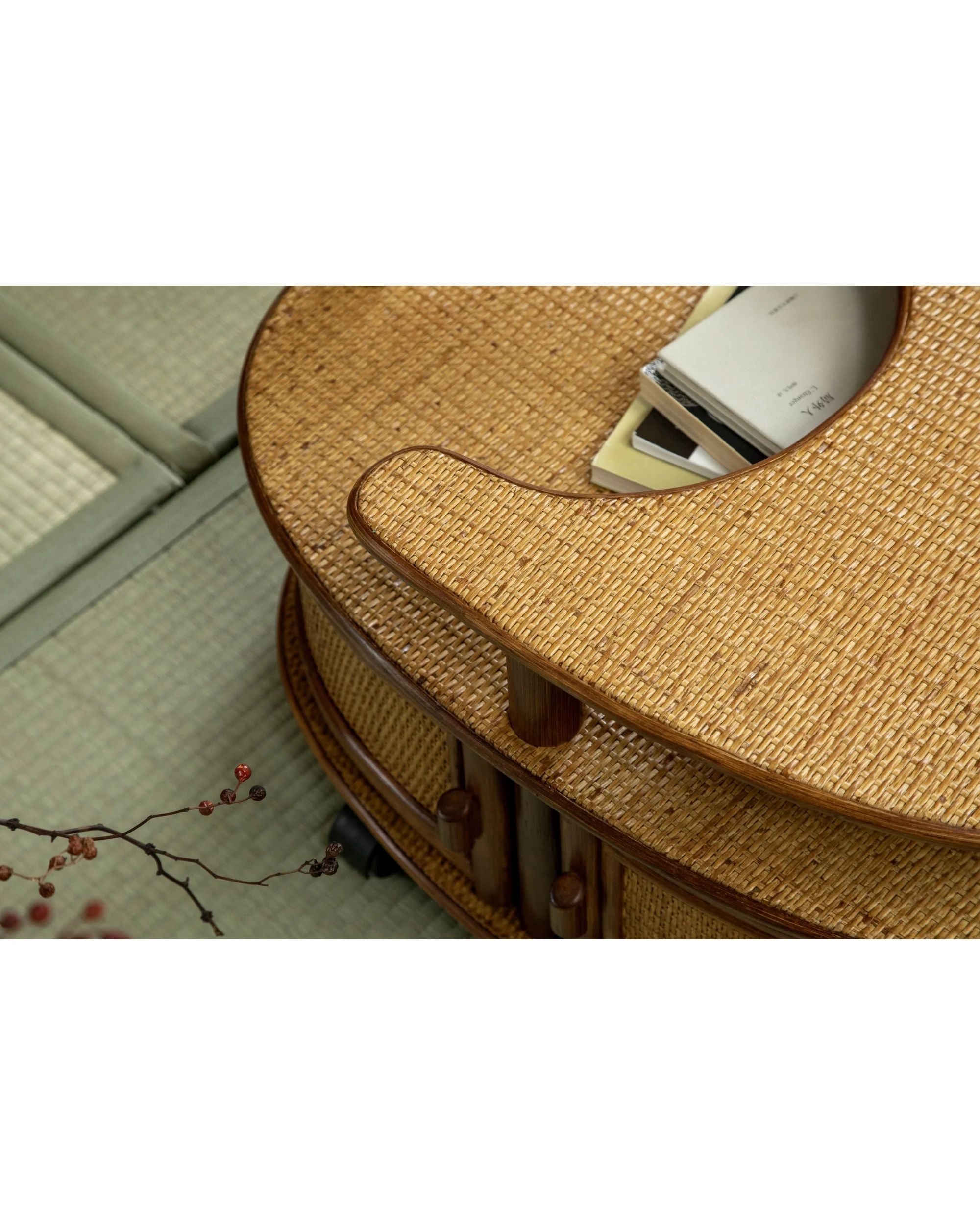 Noa Rattan Wheeled Table - Image 23