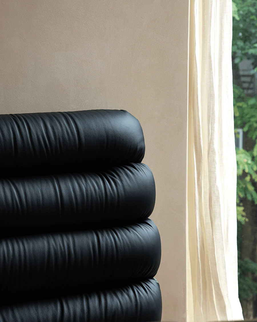 Seren Teak Leather Bed - Image 5