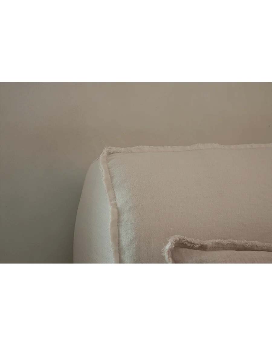 Seren Teak Linen Bed - Image 12